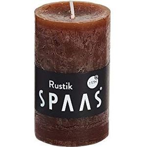 SPAAS Rustieke geurloze cilinderkaars 48/80 mm, ± 17 uur - kastanjebruin