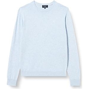 Hackett London Heren katoen zijde Crew Pullover trui, Oxford Blauw, XS