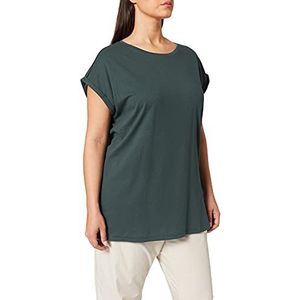 Urban Classics T-shirt met verlengde schouders voor dames voor dames, groen (flesgroen), XS