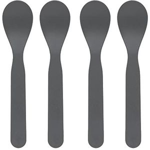 LÄSSIG Kinderlepelset (4 stuks) kinderbestek zonder melamine, BPA-vrij, voor vaatwasser en magnetron/lepelset, uni antraciet