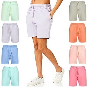 Light & Shade Dames Pastel & Brights Loungewear Sweat Shorts Joggers Jogging Shorts, lavendel, klein