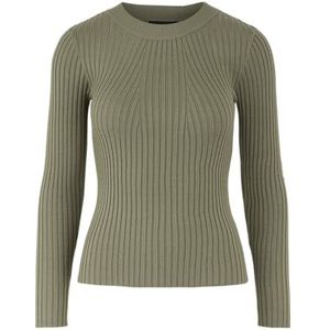 PIECES Pccrista Ls O-Neck Knit Noos Bc, olijf, M