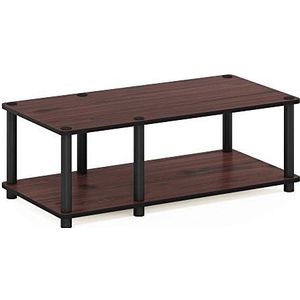FURINNO Toolless TV Stands, Dark Cherry/Black, one size