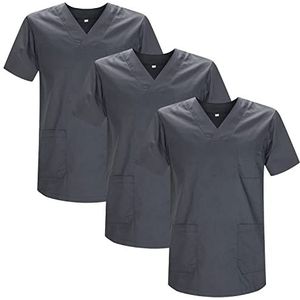 MISEMIYA - Verpakking met 3 stuks - sanitaire tas, uniseks, gezondheidsuniform, medische uniform, Grijs 21, 5XL