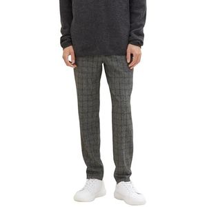 TOM TAILOR Denim Relaxed Tapered Fit broek voor heren in enkellengte, 34073 - Black Grindle Check, 32W / 32L
