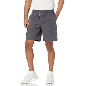 Amazon Essentials Men's Cargoshort met elastische taille en binnenbeenlengte van 23 cm, Donker Grijs, XL