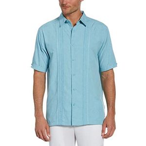 Cubavera Men's Cubavera Men’S Embroidered Chambray Short Sleeve Button-Down Shirt, Classic Fit, Men’S Casual Shirts (Sizes Small-5Xl), Delphinium Blue, Large