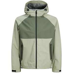 Jack & Jones JCOTHREAD Light Jacket All-weather jas, Desert Sage/Detail: Agave Green Blocking, M, Desert Sage/Detail: agave Green Blocking, M