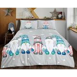 So soft kerst dekbedovertrek Gonk Family - Microvezel - eenpersoons - 135x200 cm - 50x75 cm - kussensloop