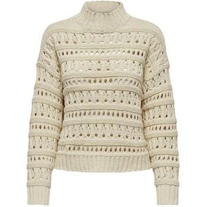 ONLY Dames Onlleah Ls High Neck KNT pullover, wit (whitecap gray), S