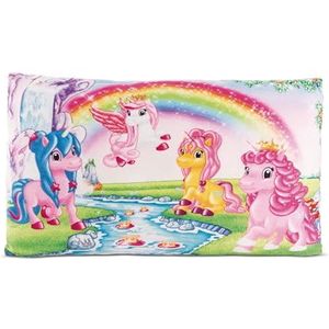 NICI 49979 Kussen Lissy Pony Eenhoorn Tamani 43 x 25 cm kleurrijk pluizig knuffeldierkussen voor jongens, meisjes, baby's en liefhebbers van knuffeldieren - ideaal voor thuis, kleuterschool of
