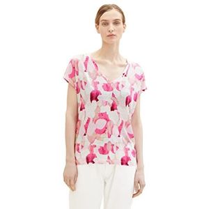 TOM TAILOR Dames 1036774 T-shirt, 31803 Roze Shapes Design, M, 31803 - Pink Shapes Design, M