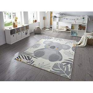 Hanse Home Koala Vloerkleed voor de kinderkamer, kindertapijt, laagpolig tapijt, modern met harten, koalamotief, zachte pool, onderhoudsvriendelijk - crème patroon, 80x150 cm