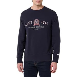 GANT - Sweatshirt - Donkerblauw - Rood - Offwhite