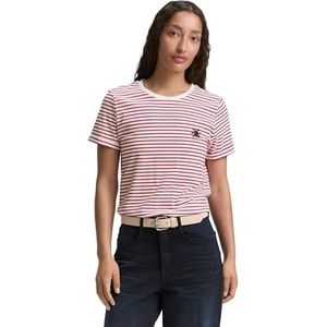TOM TAILOR T-shirt voor dames, 38149 - Rood Wit Onregelmatige Streep, XXL