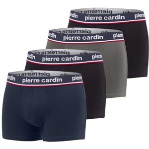 Boxershorts voor heren, katoen, natuurlijk en hypoallergeen (4 stuks), grijs/wit/rood/zwart, XXL