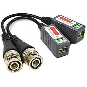 PNI ACCTVVB Adapter 201C Video Balun passives, BNC, 2-delige set, kabel 600 m chroom/zwart