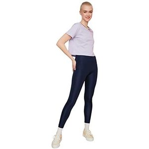 Trendyol Vrouwen Leggings Marineblauw licht disco gebreide panty, Marineblauw, M