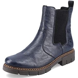 Rieker DAMES Enkellaarzen Z3561, Vrouwen Chelsea Laarzen,laarzen,halve laarzen,bootie,sliplaars,plat,Blauw (blau / 14),36 EU / 3.5 UK