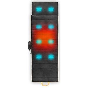 Venga! Verwarmde Massagemat, 5 Massagestanden, 3 Vibratie-intensiteiten, Zwart/Oranje, VG MAS 3002