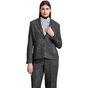 Zwart - Blazer - Fijne Wolmix - Reverskraag - Lange Mouwen