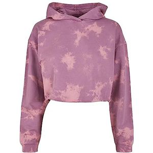 Urban Classics Dames Dames Dames Oversized Short Bleached Hoody Hoodie, Duskviolet, L