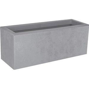 EDA - Balkrek Basalt'Up 25 L - Decor van beton - Enkelwandig - Wateropslagzone - 59 x 19,5 x H 22,8 cm - Betongrijs