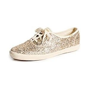 Keds Dames Champion Glitter Lace Up Sneaker, Goud, 38.5 EU
