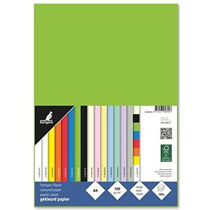 kangaro - Gekleurd papier, groen, DIN A4-120 g/m² FSC mix, 100 stuks, briefpapier, knutselpapier, doe-het-zelf, 29,7 x 21 x 1,5, K-0043F275