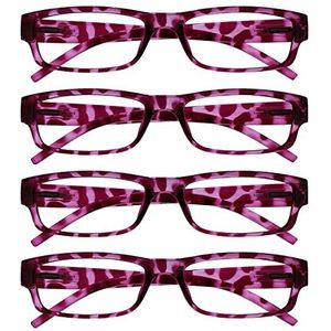 The Reading Glasses Company Roze Schildpad Lichtgewicht Comfortabele Lezers Waarde 4 Pack Designer Stijl Mens Womens UVR4PK032PK +2.00