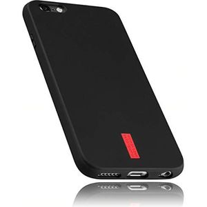 mumbi Hoes compatibel met iPhone 6 / 6S mobiele telefoon case telefoonhoes, zwart met rode strepen - 4,7 inch