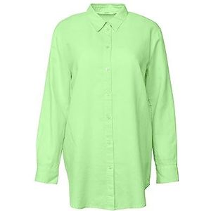 ESPRIT Shirt van katoen en linnen, 320/Citrus Green, XXS