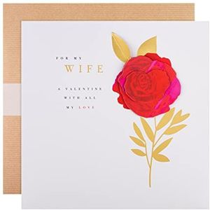 Hallmark Valentijnskaart voor vrouw - klassiek rood rozenontwerp