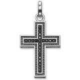 Thomas Sabo Dames hanger kruis zwart 925 sterling zilver PE530-051-11, Eén maat, Zilver, Zirkonia