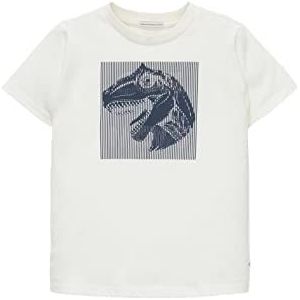 TOM TAILOR T-shirt voor jongens en kinderen met speciale print, 12906 - Wool White, 104 cm