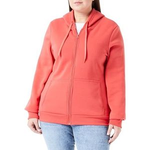 Hoona Stijlvolle capuchontrui voor dames, met ritssluiting, polyester, zomerrood, maat S, Summer Red, S