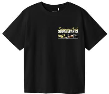 Name It - Nkmjarl Sponge Nreg Ss Top Box Cplg - T-shirt - Zwart - Jongens