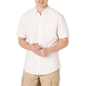 Amazon Essentials Regular-fit Korte mouw Pocket Oxford Shirt Knop, Wit, S