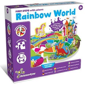 Science4you First Steps Regenboog Wereld - Puzzels voor Kinderen +3 Jaar: Fairy, Princess en Unicorn Puzzle - Educatieve Puzzels om Kleuren te Leren - Educatief Speelgoed voor Kinderen vanaf 3 4 Jaar