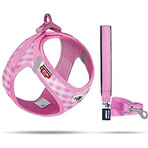 Curli Clasp Vest tuigje Air-Mesh Pink-Caro XS & riem M