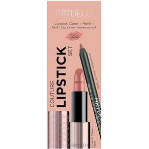 ARTDECO Couture Lipstickset, navulbare lippenstifthuls, lipstick navulling met SPF 15 & Soft Lip Liner waterdicht, 1 set