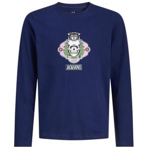 JACK & JONES Junior Jorskull Nature Tee Ls Crew Neck Sn Jnr, Ocean Cavern, 164
