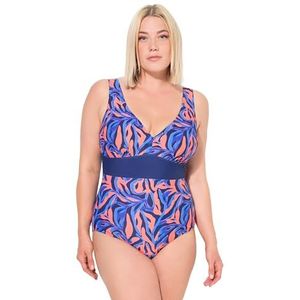 Ulla Popken Dames grote maten grote maten plus size badpak Laura, koraal, marineblauw, 50