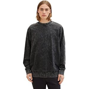 TOM TAILOR Denim Heren 1036763 sweatshirt, 29999-Black, S, 29999 - Black, S