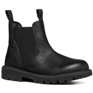 Geox - Enkellaarsjes - Zwart - Leer - Ademend