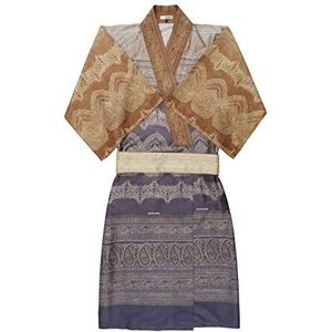 Bassetti BRUNELLESCHI Kimono, 100% mako-satijnkatoen, grijs, L-XL
