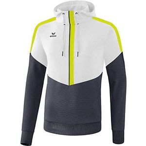 Erima uniseks-kind Squad sweatshirt met capuchon (1072010), wit/slate grey/lime, 152