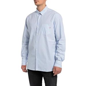 Replay M4126.000.52704 Overhemd Met Lange Mouwen Blauw L Man