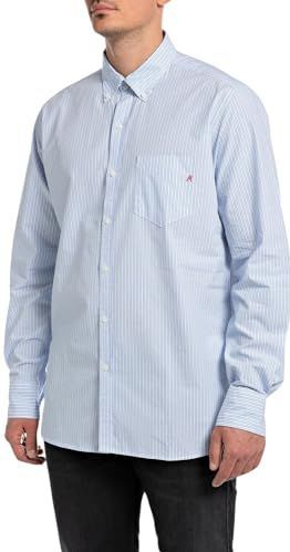 Replay M4126.000.52704 Overhemd Met Lange Mouwen Blauw L Man