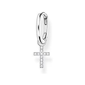 Thomas Sabo Dames enkel creool kruis zirkonia 925 sterling zilver CR709-051-14, Eén maat, Zilver, Zirkonia